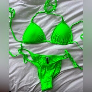 VS PINK Neon Green Bikini size M